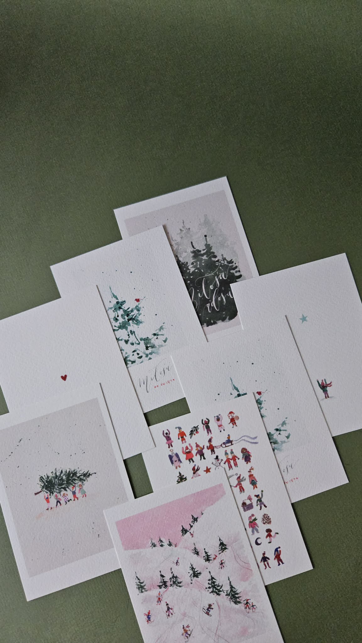 Zestaw kartek świątecznych 8 sztuk